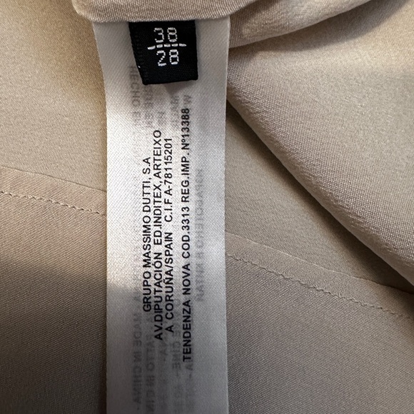 Massimo Dutti Women’s 38/ US 4 Silk Dress Beige Lace Appliqué Sleeves Boho Chic - Picture 8 of 11